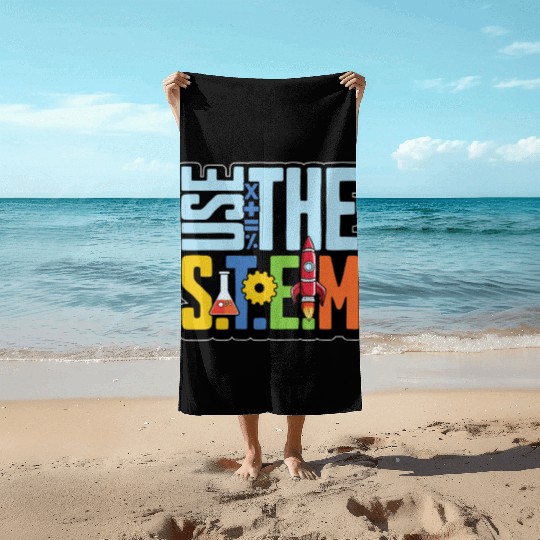 STEM Teacher Use The STEM Loves Computer Science Beach Towels