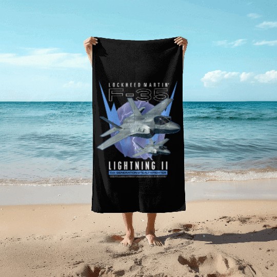 F-35 LightningIi 5Th Gen Stealth Fighter Beach Towels