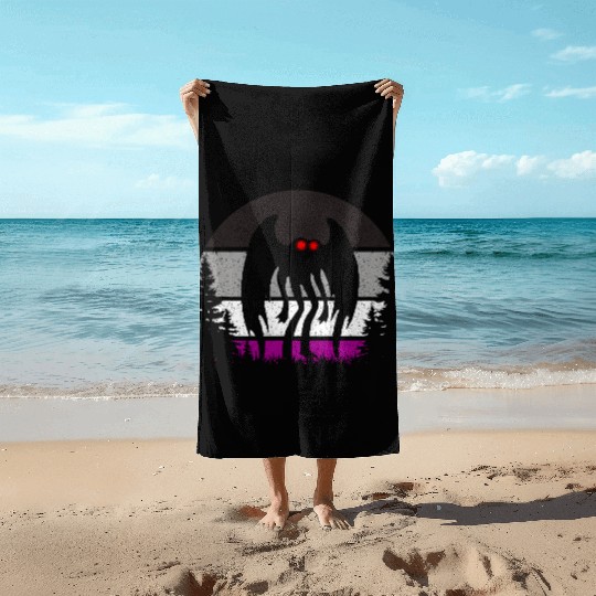 Retro ACE Mothman Asexual Pride Point pleasant Cry Beach Towels
