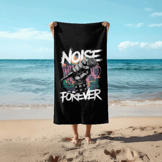 Noise Forever Punk Rock Metal Music Beach Towels