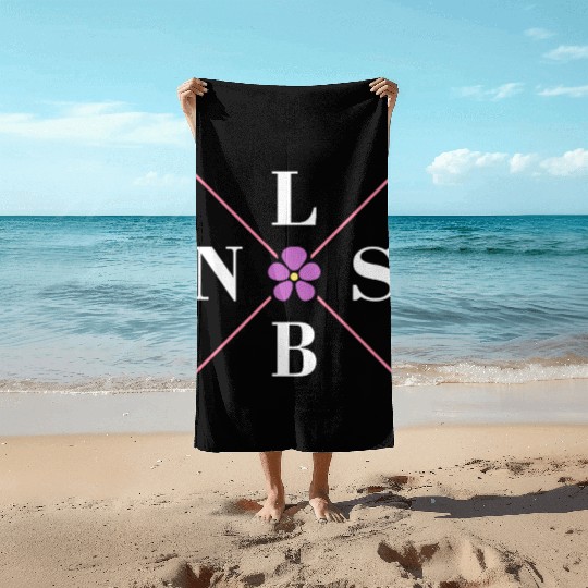 Subtle Lesbian Violet Flower Hidden Pride Beach Towels