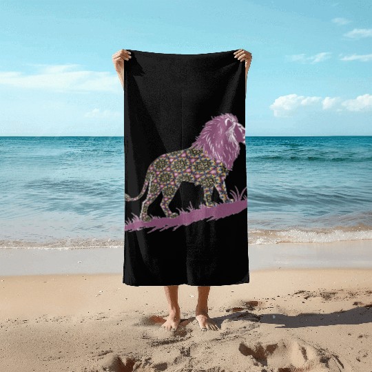 Star of David Pattern 1 Lion of Judah Beach Towels