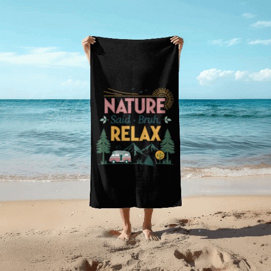 natur sad bruh relax Beach Towels
