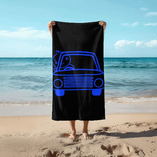 Duck Car Driver Fast Vehicle Greeting Waving Cute Beach Towels