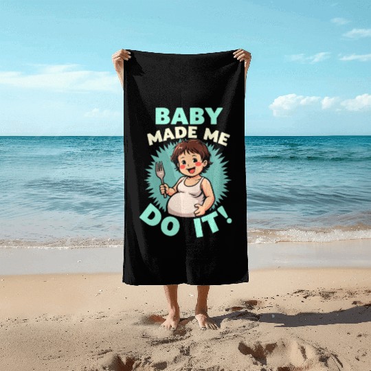 Pregnancy Cravings Funny Maternity Food Baby Bump Beach Towels