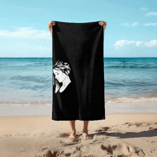 sad girl Beach Towels