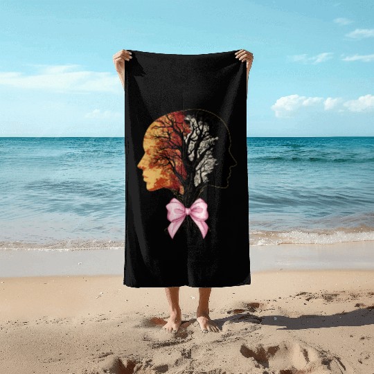 Coquette Bow Genealogy DNA Tree Family History Beach Towels