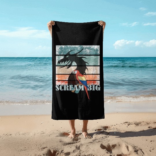 Scream Big Parrot Dragon Fusion Beach Towels