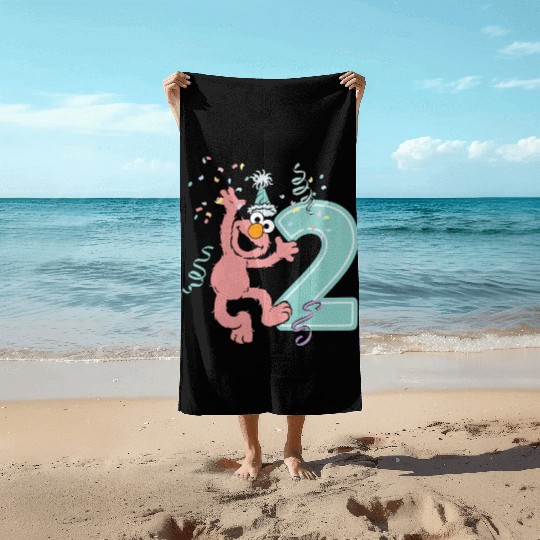 Sesame Street Birthday Design With Elmo Two Years Beach Towels