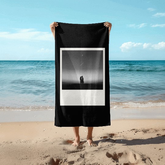 Starry Night Embrace Couple Polaroid Beach Towels