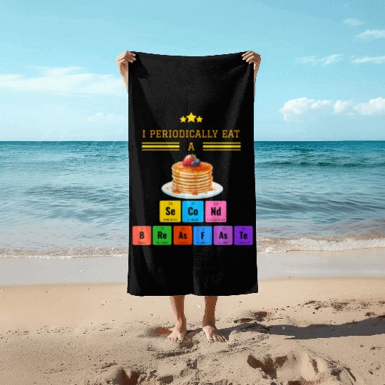 Funny Periodic Table Pancake Science Humor Beach Towels