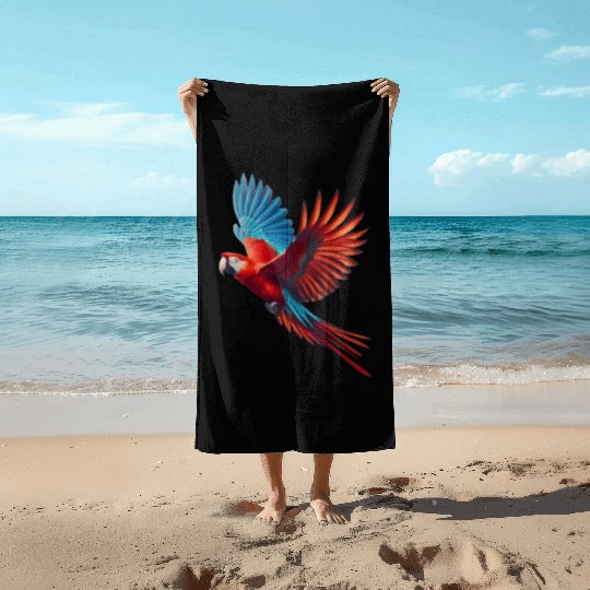 macaw parrot Beach Towels