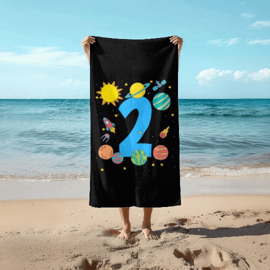 Space Number Two Adventure Fun Birthday Beach Towels