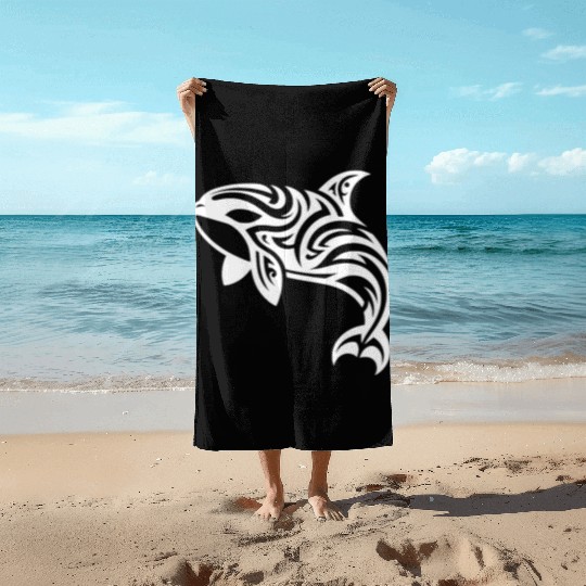 Eleganter Orca T Tattoo Style Beach Towels