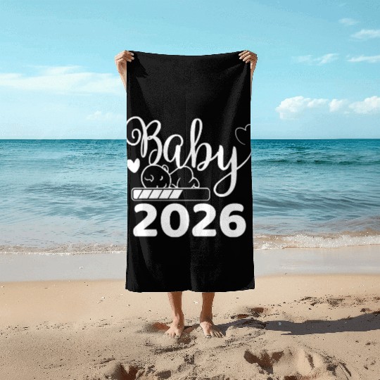 Baby 2026 Loading Expecting Joyful Arrival Beach Towels
