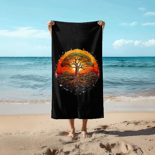 Tree of Life Long Beach Towels