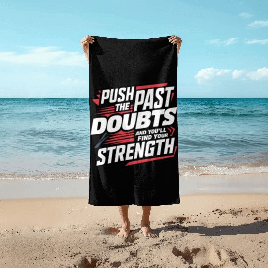 Self Growth Mindset Motivation Inner Strength Beach Towels