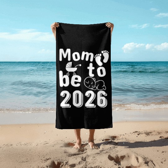Mom To Be 2026 Baby Arrival Announcement Beach Towels