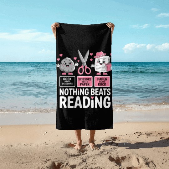 Rock Paper Scissors Nothing Beats Reading Beach Towels