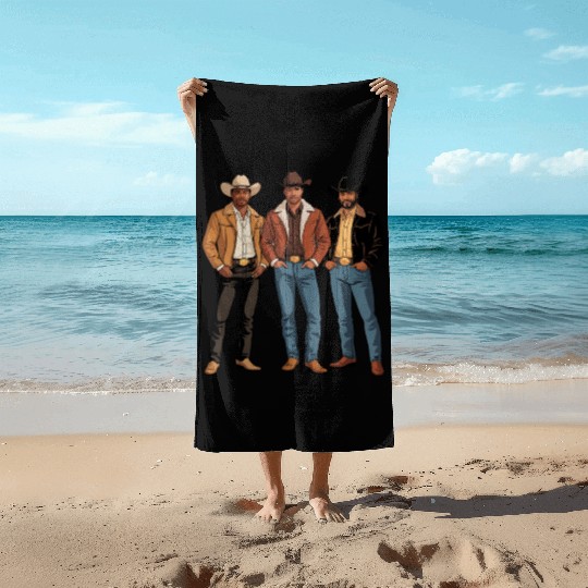 Cowboy Black African American Rodeo Beach Towels