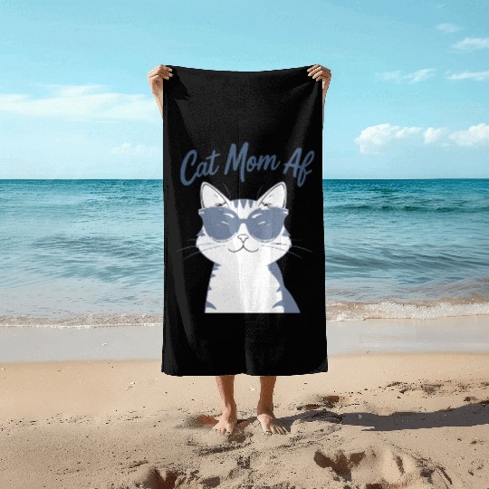 Funny Cat Mom Club Sunglasses Beach Towels