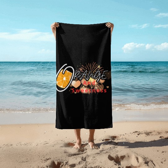 Orange and sweetness Beach Towels