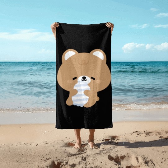 Sleepy Brown Bear Beach Towels