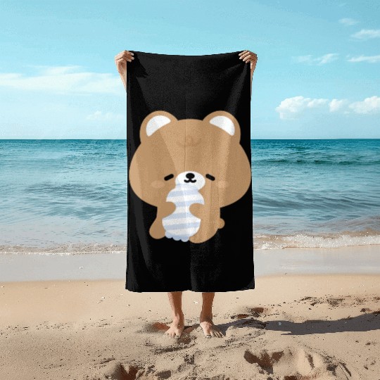 Sleepy Brown Bear Beach Towels