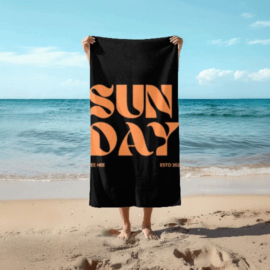 Retro sunday vibes Beach Towels