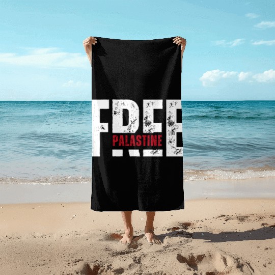 Free Palestine – Solidarity Statement Beach Towels