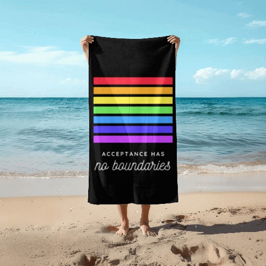 Acceptance Has No Boundaries Pride Graphic Beach Towels