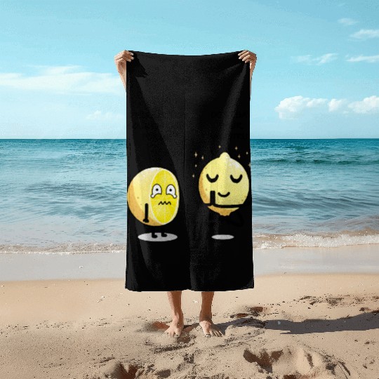 Be positive lemon Beach Towels