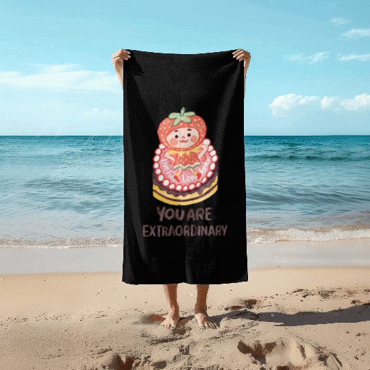 Dancing Strawberry | You Are Extraordinary Beach Towels
