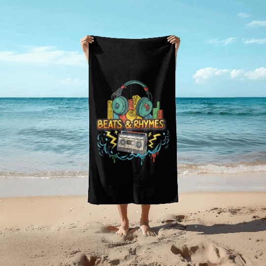 Hip-Hop Beats & Rhymes Graffiti Beach Towels