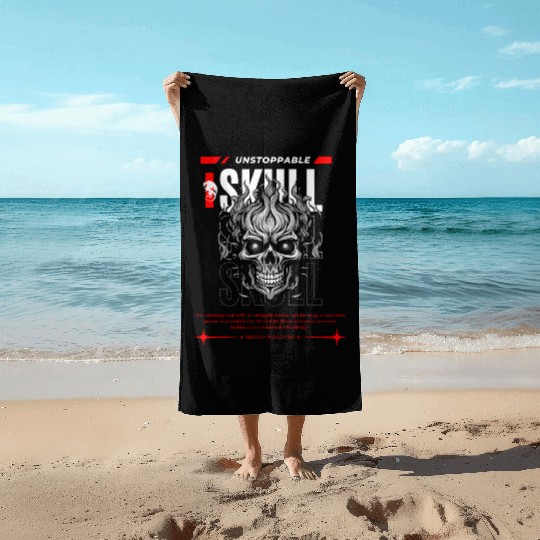 Dark Skull Vibes – Edgy Streetwear Graphic Beach Towels"