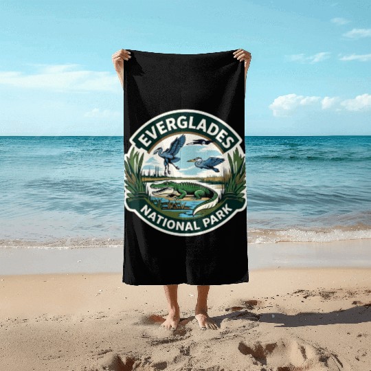 Everglades National Park Florida USA Logo Beach Towels
