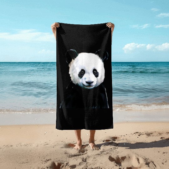 Panda Illustration Beach Towels