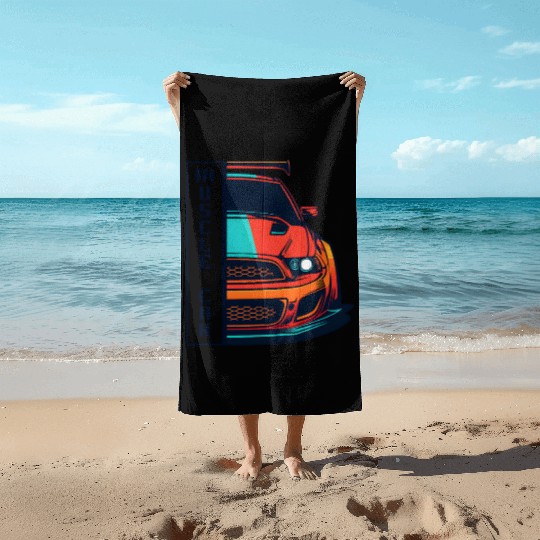 Muscle Car US Beach Towels Modern Muscle Car Man Children