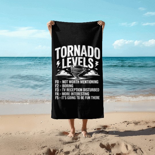 Tornado Levels Meteorology Storm Chasing Beach Towels