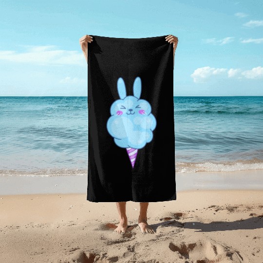 Cute Cotton Candy Bunny Beach Towels