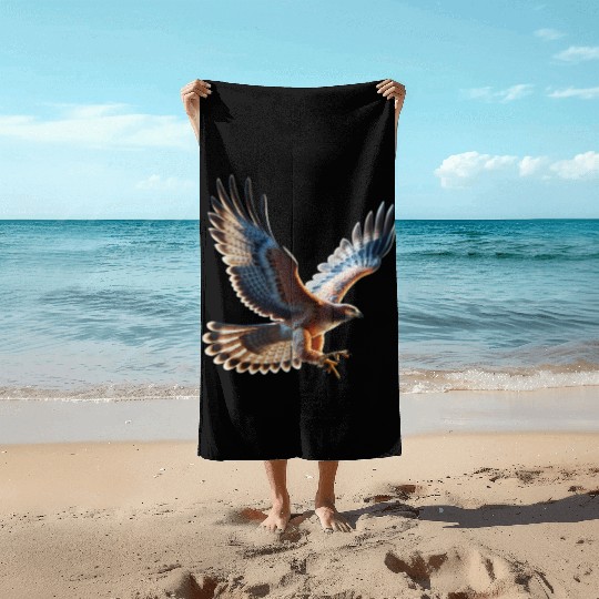 Majestic Hawk Flight Beach Towels
