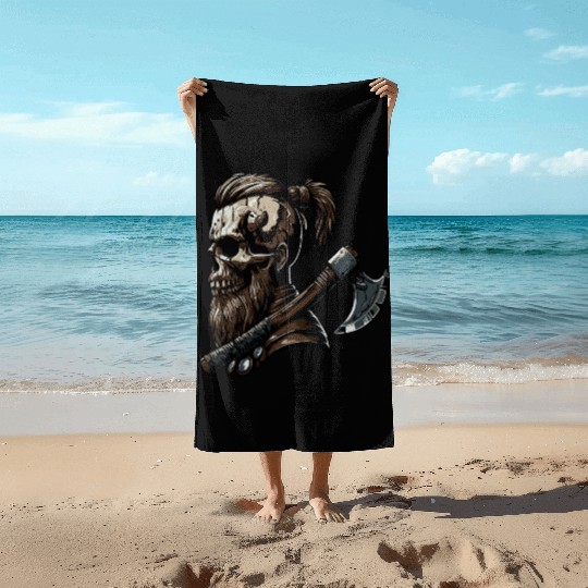 Viking Warrior Man Odin Thor Norman Walhalla Beach Towels