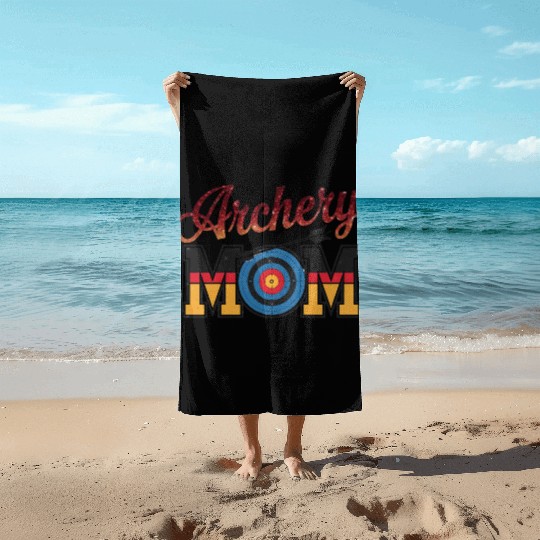 Archery Mom - Bullseye Mom Beach Towels