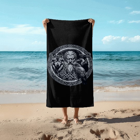 Viking Warrior Man Odin Thor Norman Walhalla Beach Towels