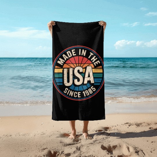 Made in USA 1985 Beach Towels | Retro Birthday Gift