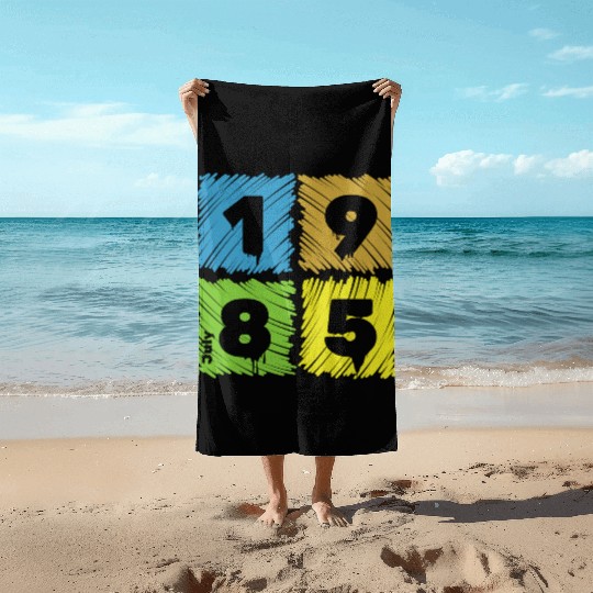 40th birthday Colorful Patches since 07/1985 Beach Towels