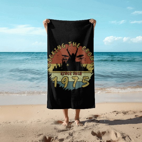 50th Birthday Rocking the crowd DRM 07/1975 Beach Towels