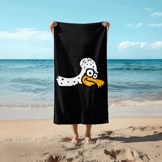 Vulture scavenger bird funny vultures fun cartoon Beach Towels