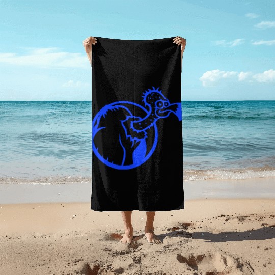 Vulture scavenger bird funny vultures fun cartoon Beach Towels