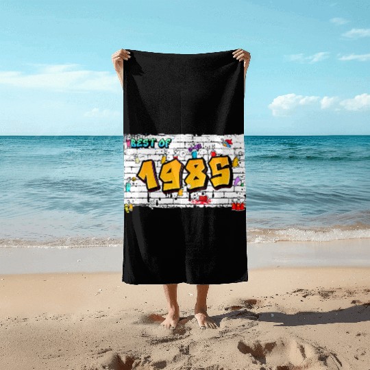 Best of 1985 Graffiti – 40 Years of Neon Nostalgia Beach Towels